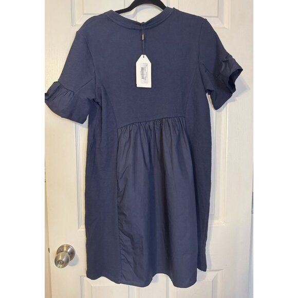 English Factory Dress S Navy Blue Babydoll T Shirt Short Sleeve Washable NWT - Picture 11 of 15
